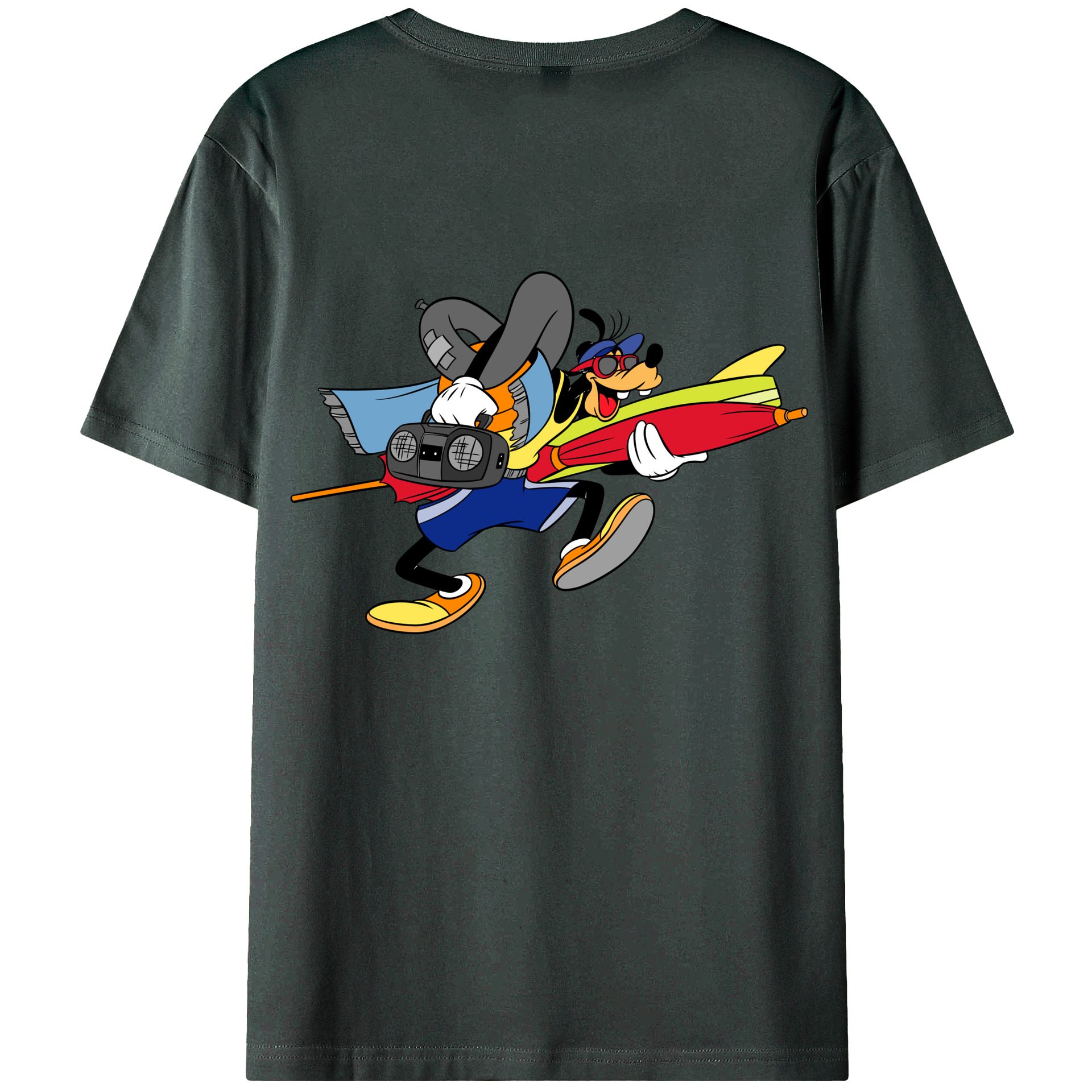 ミッキーマウス Mickey Mouse 綿100％ メンズ半袖Tシャツ（バックプリント） 通気性
